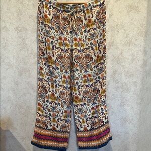 World Market Cost Plus Floral Print Wide-Leg Pants